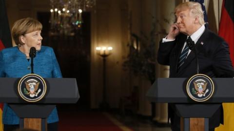 Angela Merkel and Donald Trump
