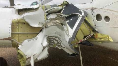 Damaged plane