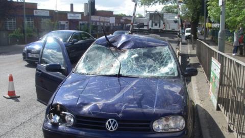 The car after the collision