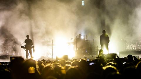Massive Attack playing concert in Bristol