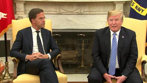 Mark Rutte and Donald Trump