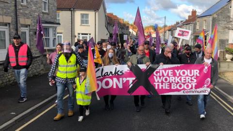 Clarks Village protest