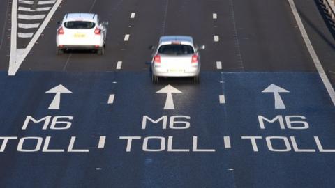 M6 toll road sign