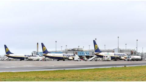 Ryanair planes grounded at