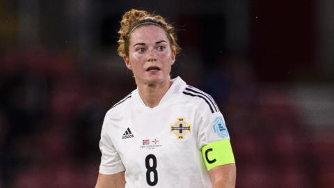 Marissa Callaghan in action for Northern Ireland against Norway