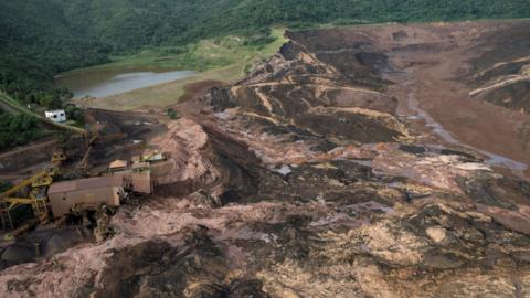 General view from above the Brumadinho dam