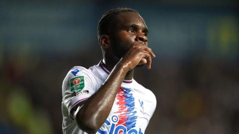 Odsonne Edouard celebrates scoring for Crystal Palace