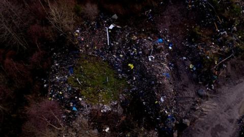 Aerial image of waste at Camaghael, Fort William