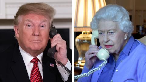 Donald Trump and the Queen composite