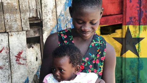 Ruth lives with her daughter in Takoradi, Ghana