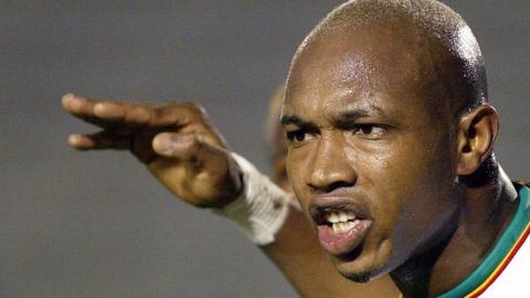 El Hadji Diouf in action for Senegal