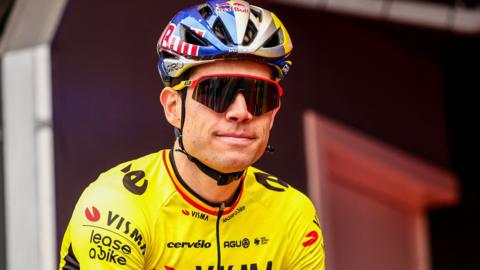 Belgian cyclist Wout van Aert at the sign on for Dwars door Vlaanderen