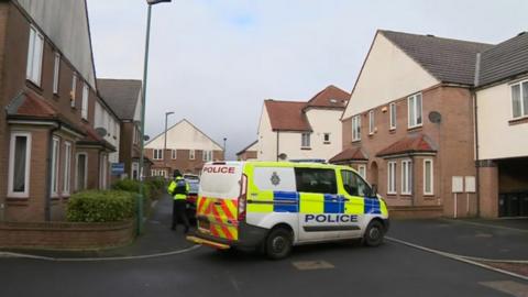 Police car at scene