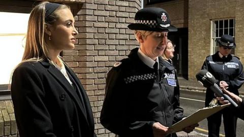 Georgia Harrison with Assistant Chief Constable Rachel Nolan