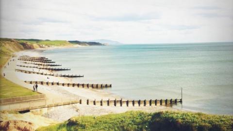 View of the beach and sea at St Bees