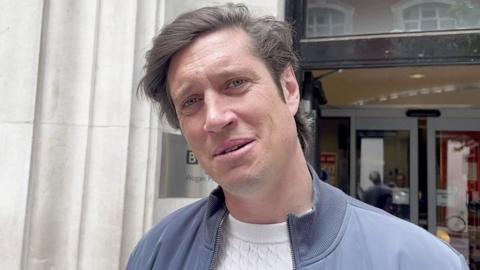 Vernon kay interviewed outside the BBC studios