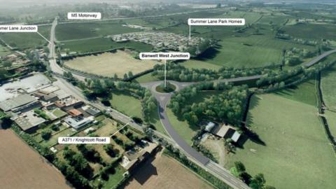 Artist impression of aerial view of bypass