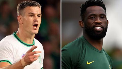 Ireland captain Johnny Sexton and South Africa skipper Siya Kolisi