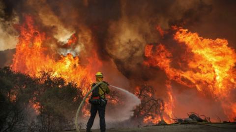 Wildfires burn in California