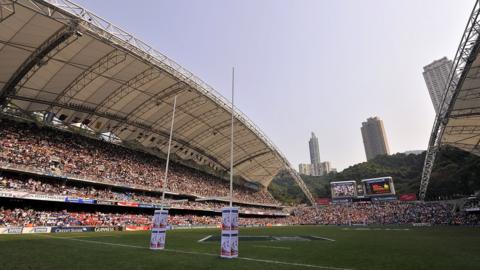 Wide shot of the Hong Kong sevens stadium