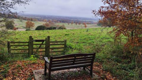This bench looking out over a view of Oxfordshire was captured by Weather Watcher George Groundhog