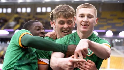 Ross Tierney celebrates his goal