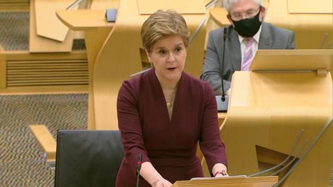 Nicola Sturgeon says Hogmanay events will "not proceed" and sporting fixtures will be "effectively spectator-free" for the next three weeks.