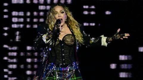 Madonna on stage in Rio