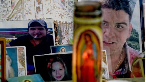 An altar for the five youths killed in January 2016