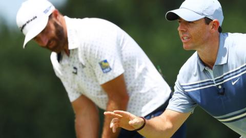 Rory McIlroy and Dustin Johnson at Seminole Golf Club, Florida