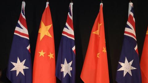 Australia and China flags