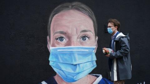 Mural of NHS worker