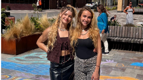 Sophie Harris (left) and Hayley Gibaut (right) outside The Stoodio at Cyril Le Marquand Court
