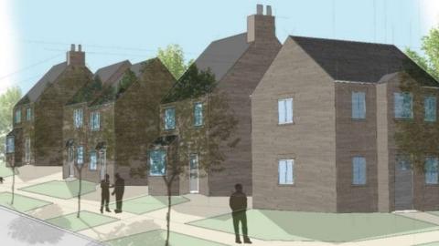 An artist's impression of what the new homes could look like