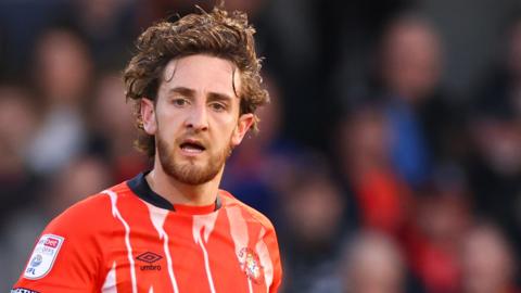 Tom Lockyer in action for Luton Town