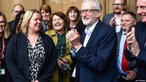 Jeremy Corbyn with the MP for Peterborough, Lisa Forbes