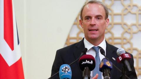 Dominic Raab in Qatar