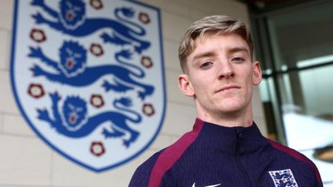 Anthony Gordon of England poses for a photo at St George's Park