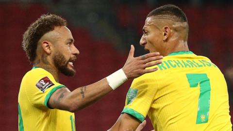 Brazil forwards Neymar and Richarlison