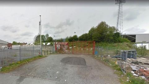 Land behind the Kop at Wrexham's Racecourse football ground