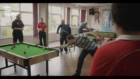 Snooker players at Mencap in Sheffield