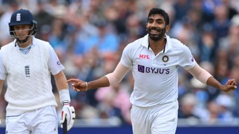 Jasprit Bumrah celebrates