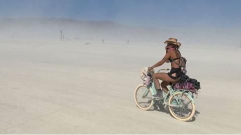 woman on bike