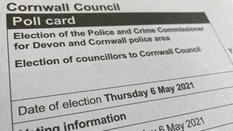Cornwall elections poll card