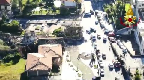 Aerial pictures of damage in Sicily