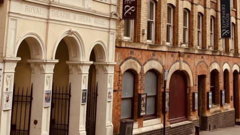 Front facade of Royal Theatre and side elevation of Derngate