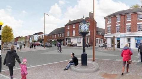 Artist's impression of how the town will look