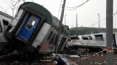 The crash scene near Milan