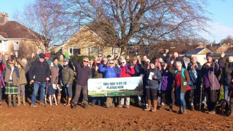 Residents protesting against the development