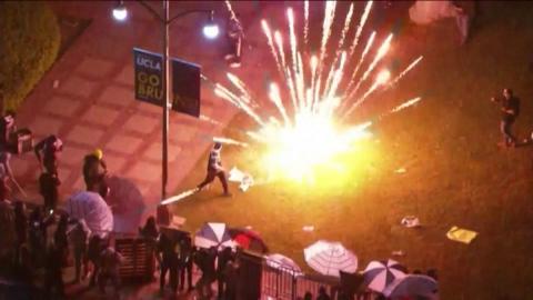 A firework being thrown
